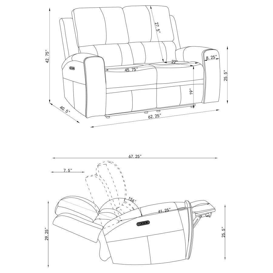 Brickston 2-piece Triple Power Reclining Sofa Set Mushroom