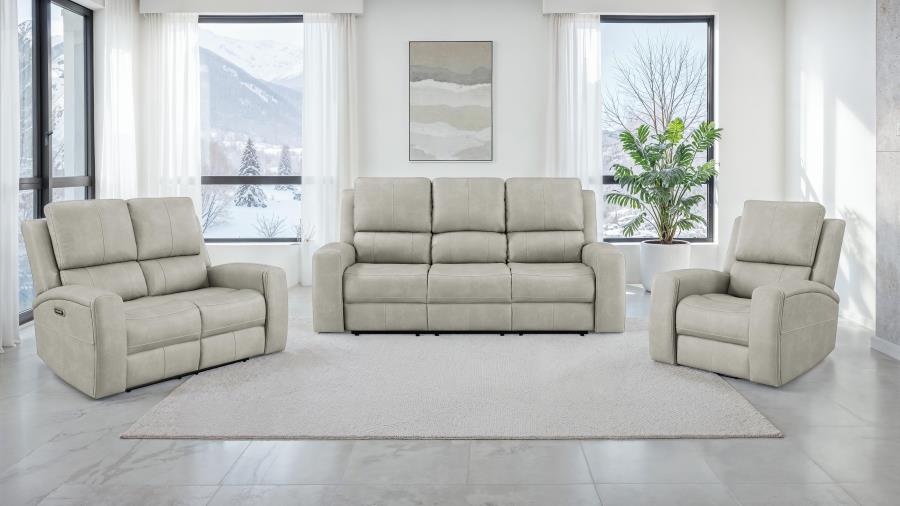 Brickston 3-piece Triple Power Reclining Sofa Set Mushroom