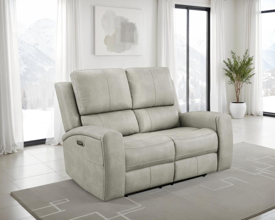 Brickston Triple Power Reclining Loveseat Mushroom