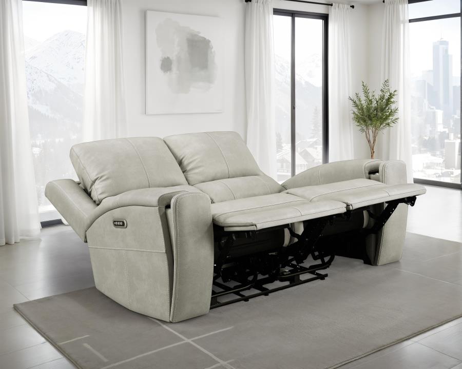 Brickston Triple Power Reclining Loveseat Mushroom