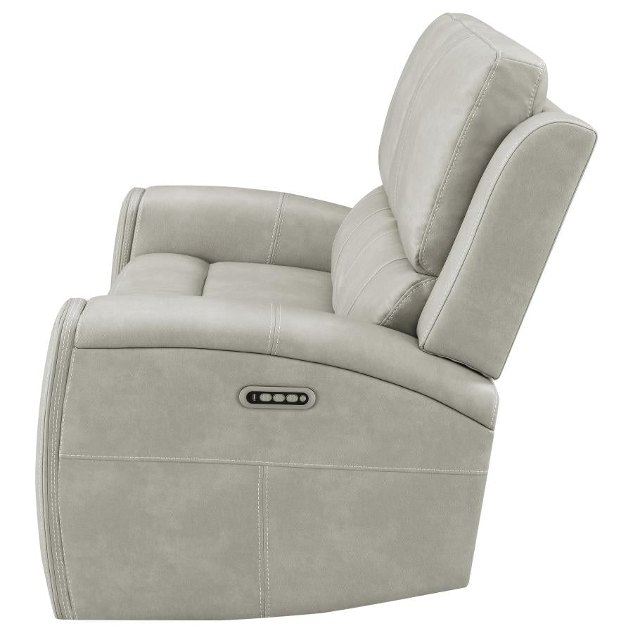 Brickston Triple Power Reclining Loveseat Mushroom