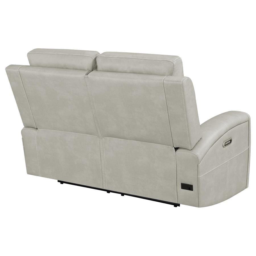 Brickston Triple Power Reclining Loveseat Mushroom