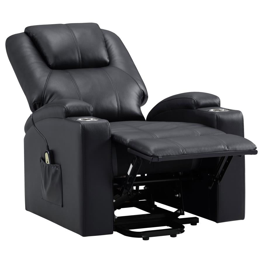 Armstrong Tufted Faux Leather Power Lift Massage Recliner Espresso