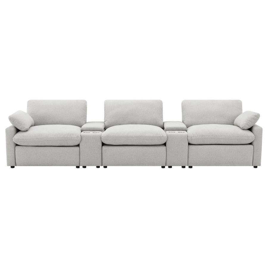 Collins 5-Piece Power Reclining Home Theater Seating Grey