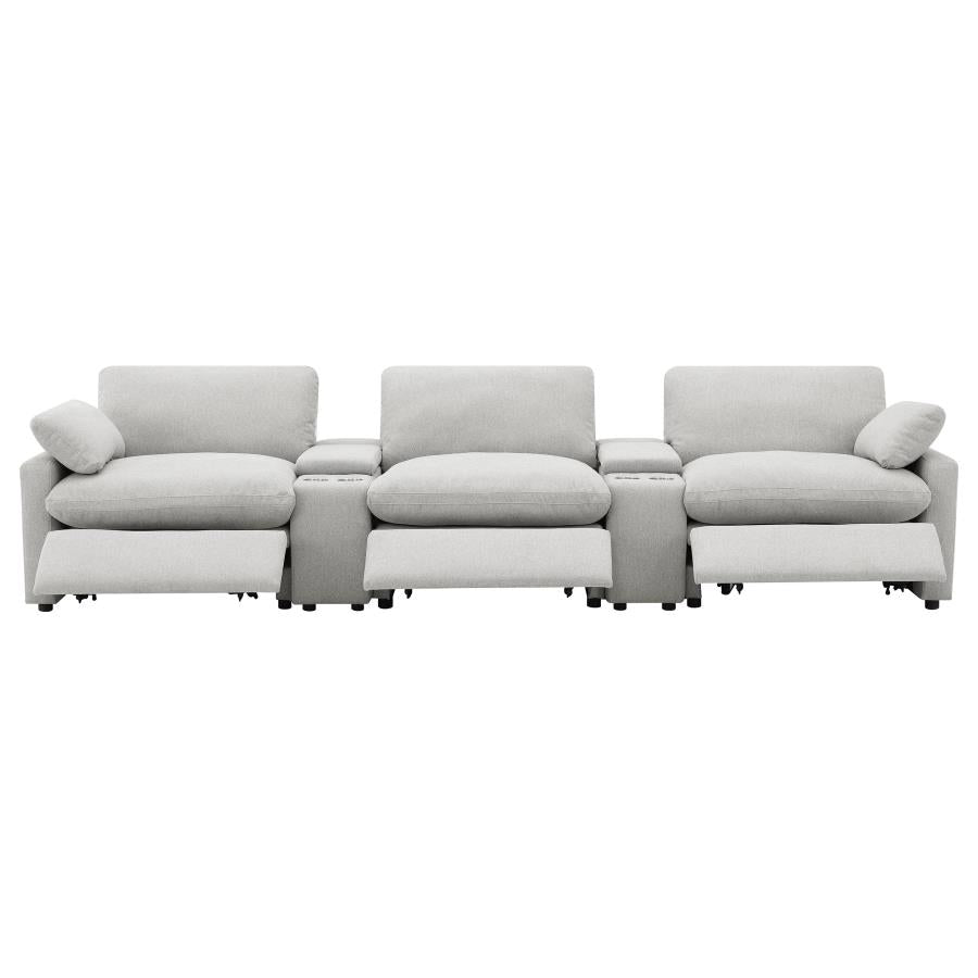 Collins 5-Piece Power Reclining Home Theater Seating Grey