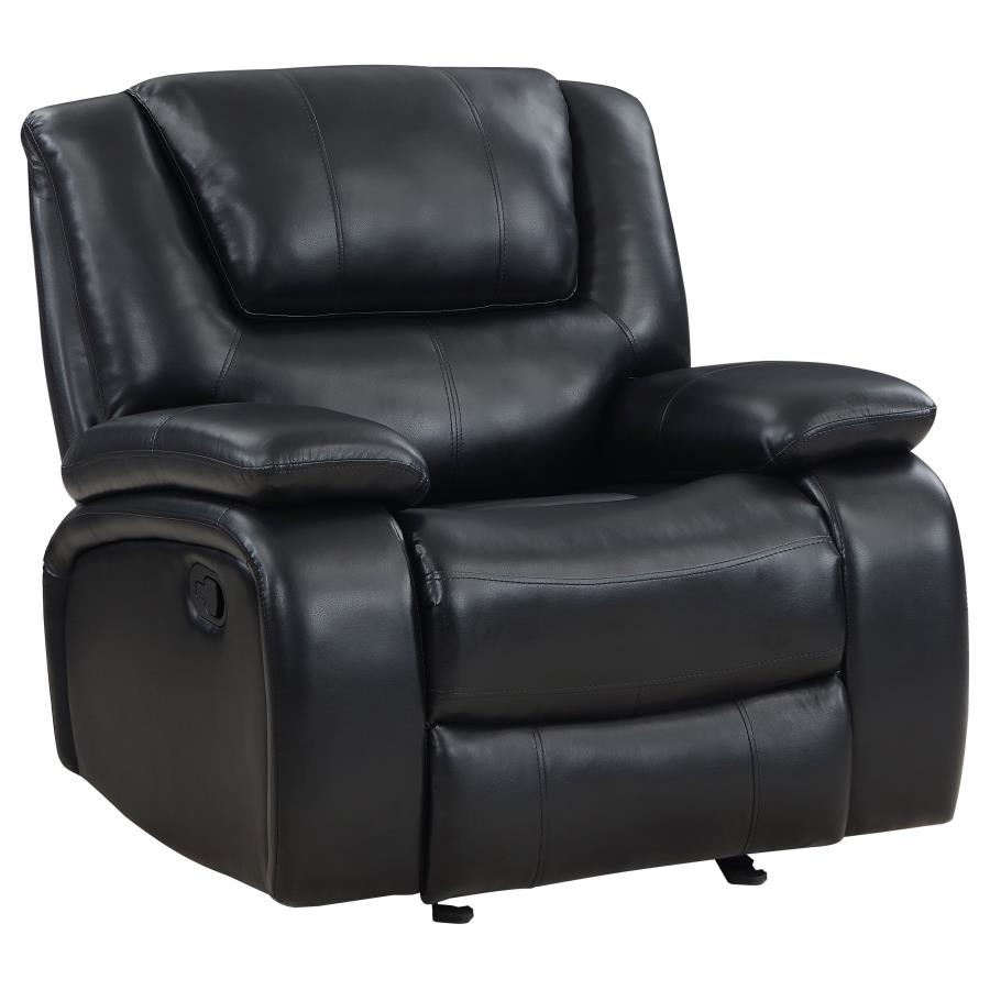 Camila 3-piece Upholstered Reclining Sofa Set Black
