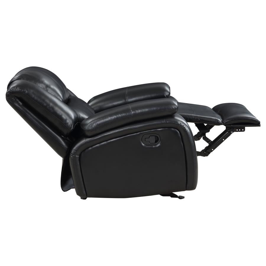 Camila 3-piece Upholstered Reclining Sofa Set Black