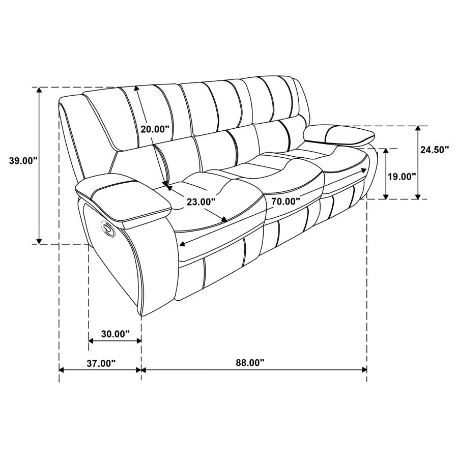Camila 2-piece Upholstered Reclining Sofa Set White