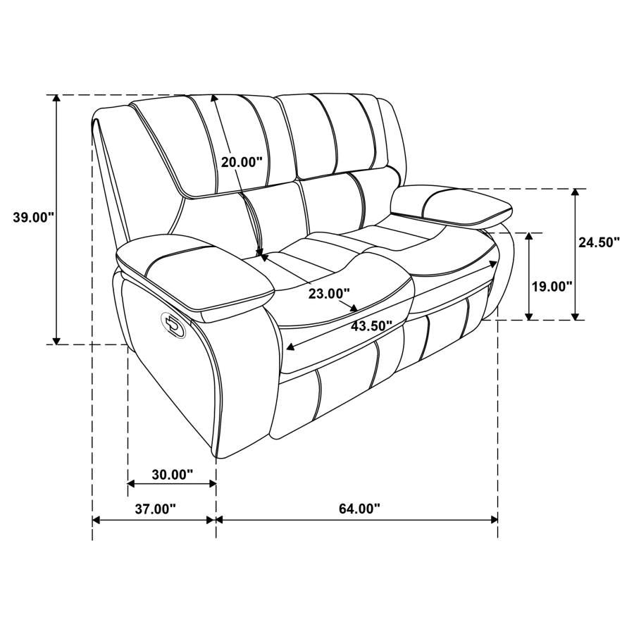 Camila 2-piece Upholstered Reclining Sofa Set White