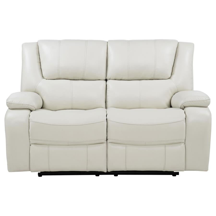 Camila Upholstered Motion Reclining Loveseat White