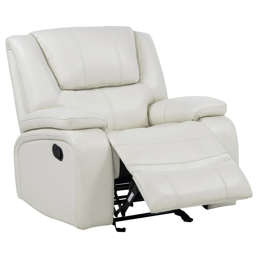 Camila Upholstered Glider Recliner Chair White