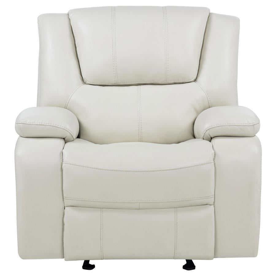 Camila Upholstered Glider Recliner Chair White