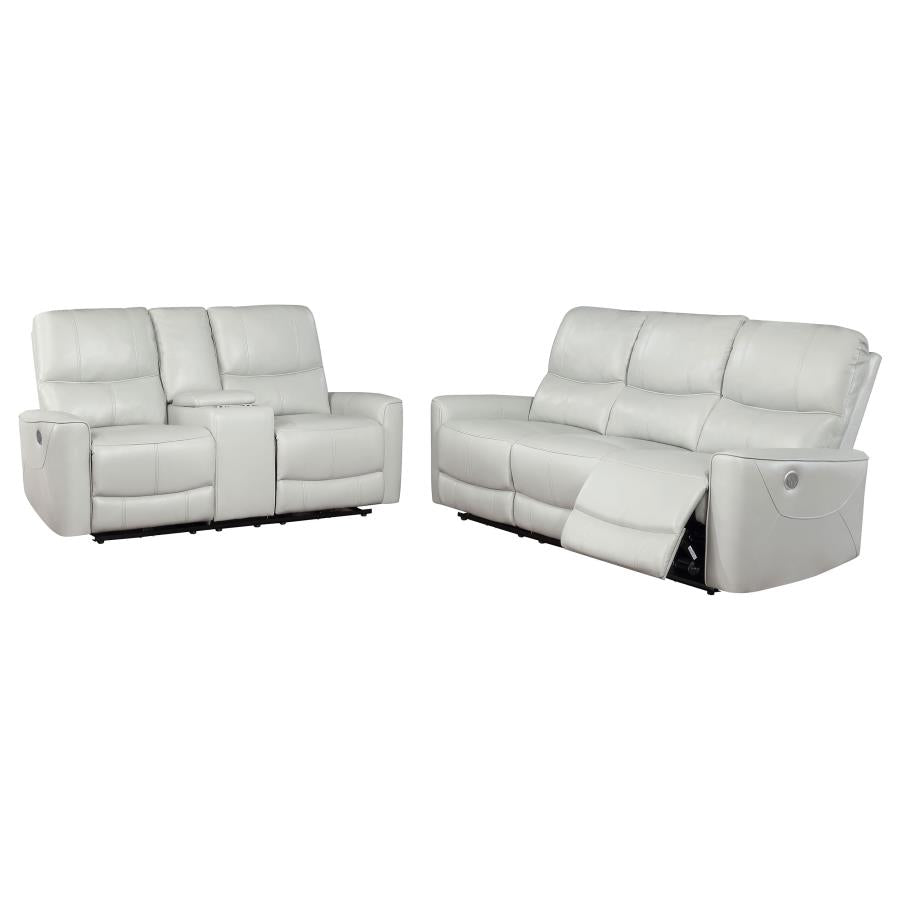 Greenfield 2-piece Power Reclining Sofa Set Dove Grey