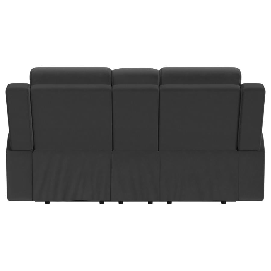 Brentwood Upholstered Reclining Loveseat Dark Charcoal