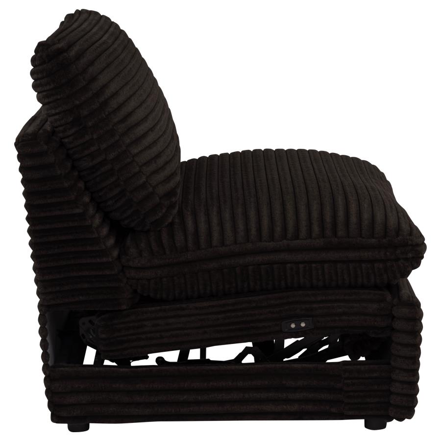 Collins Modular Power Armless Recliner Chocolate Brown