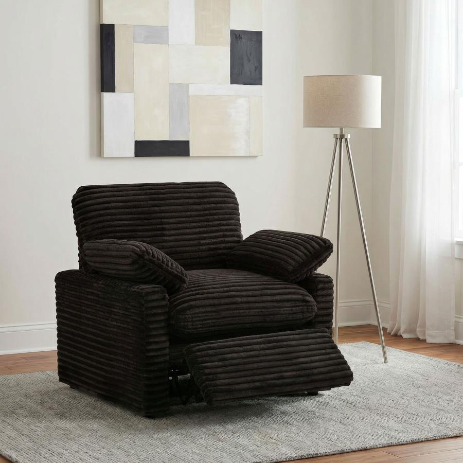 Collins Upholstered Power Recliner Chair Chocolate Brown