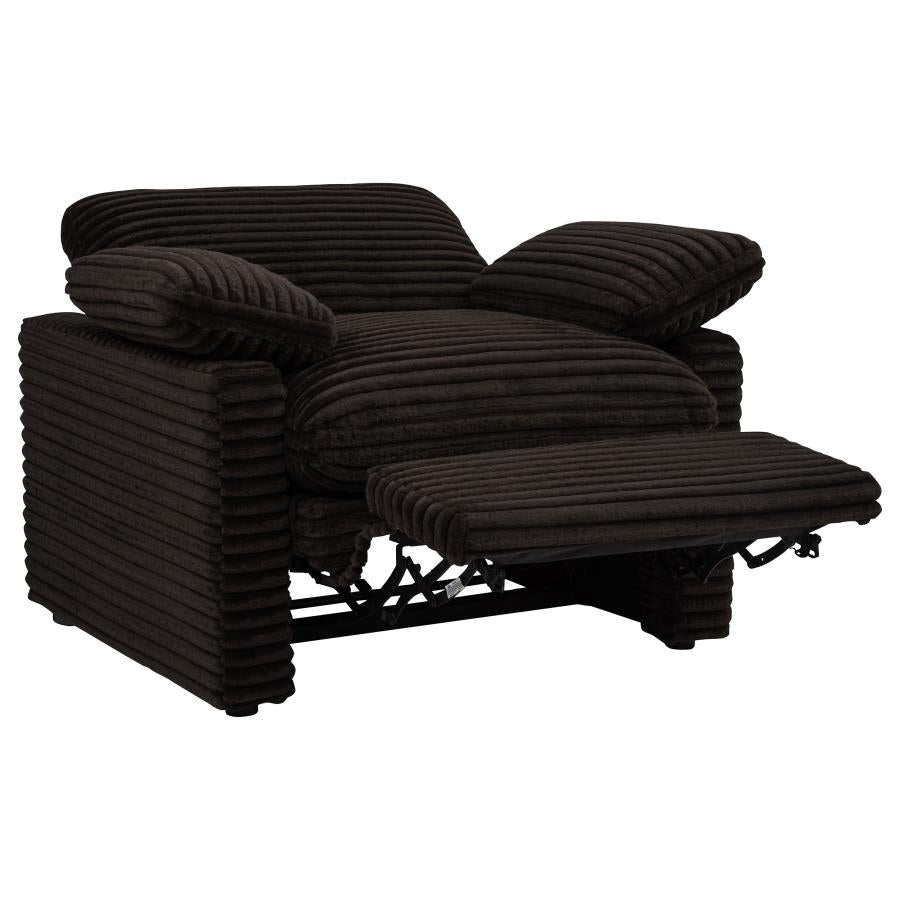 Collins Upholstered Power Recliner Chair Chocolate Brown