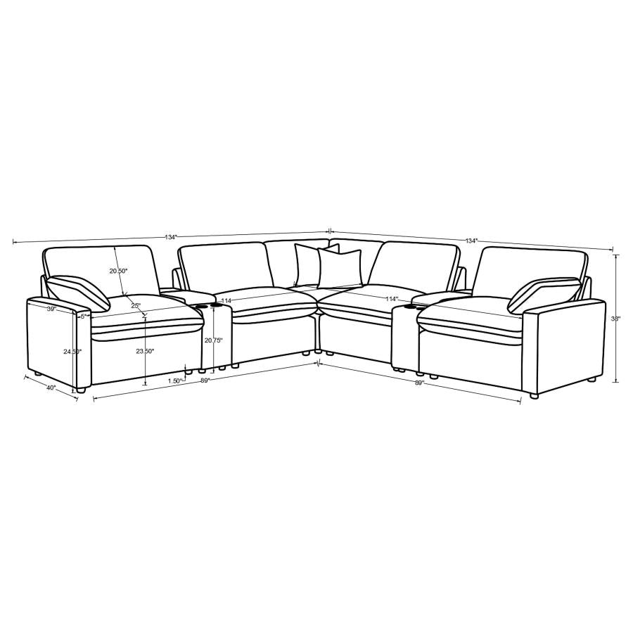 Collins 7-piece Modular Power Reclining Sectional Black