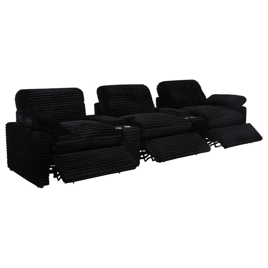 Collins 5-Piece Power Reclining Home Theater Seating Black
