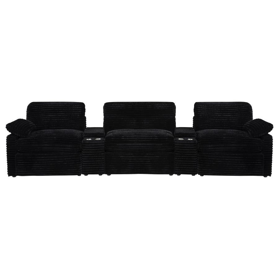 Collins 5-Piece Power Reclining Home Theater Seating Black