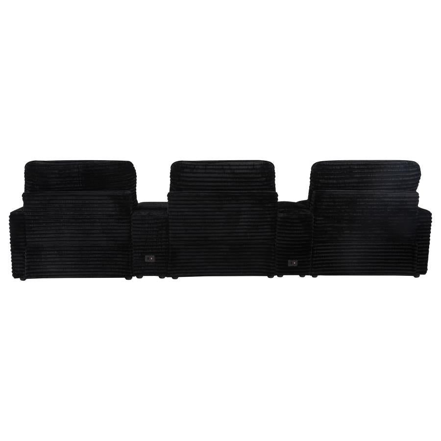 Collins 5-Piece Power Reclining Home Theater Seating Black