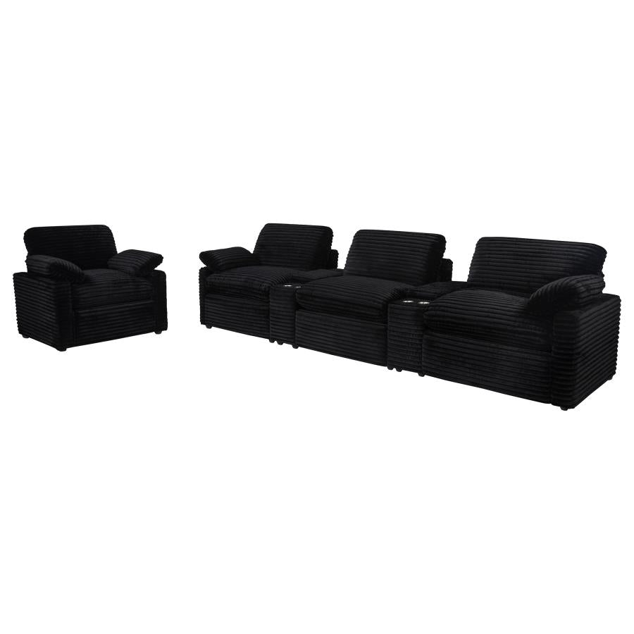 Collins Upholstered Power Recliner Chair Black