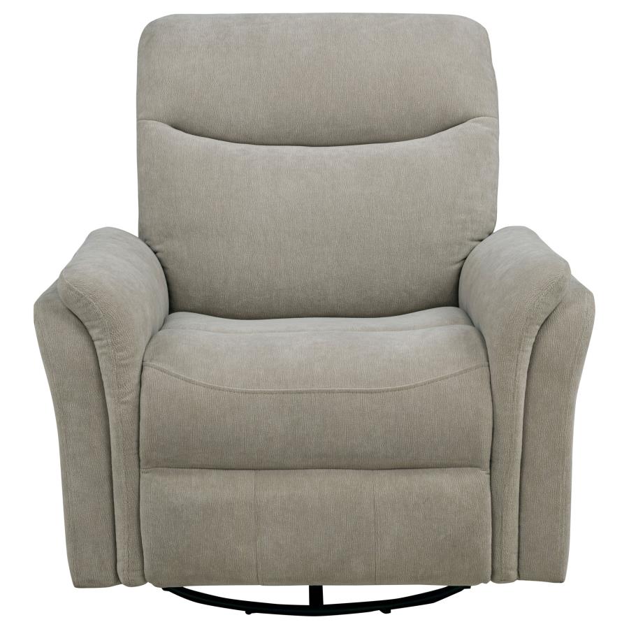 Adler Upholstered Power Swivel Glider Recliner Greige