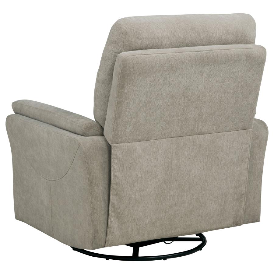 Adler Upholstered Power Swivel Glider Recliner Greige