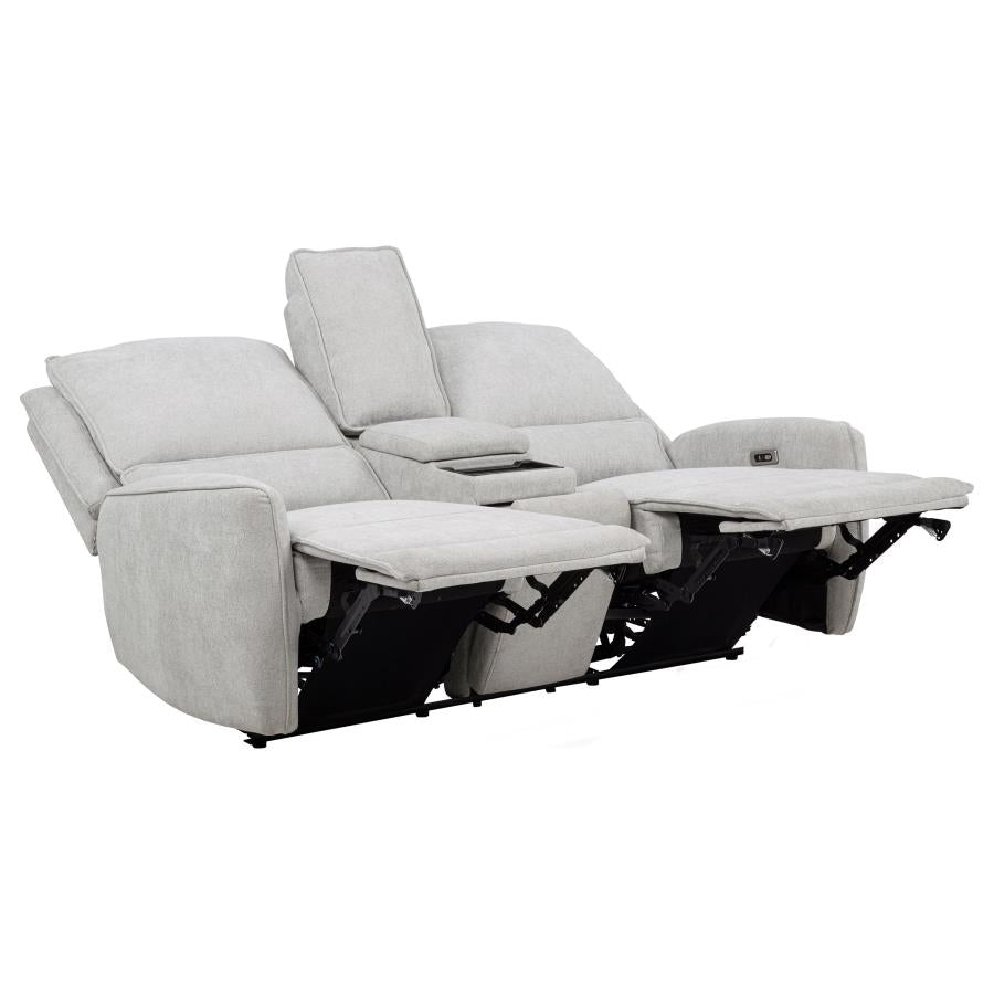 Sylmar Chenille Upholstered Power Reclining Loveseat Dove Grey