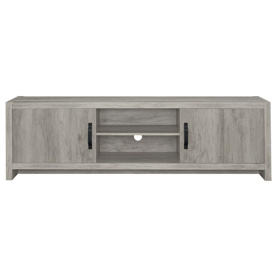 Burke 2-door Engineered Wood 71-inch TV Stand Grey Driftwood