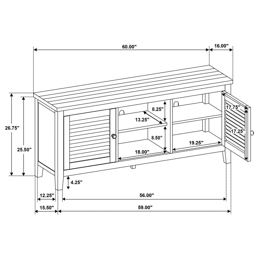 Concord 2-door 60-inch TV Stand Console Distressed Java