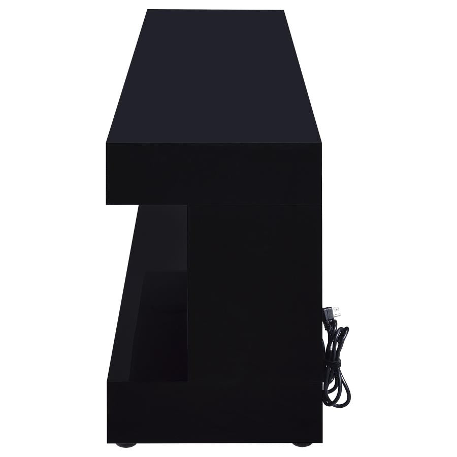 Mallory TV Stand Fireplace Console Bluetooth Speaker Black High Gloss