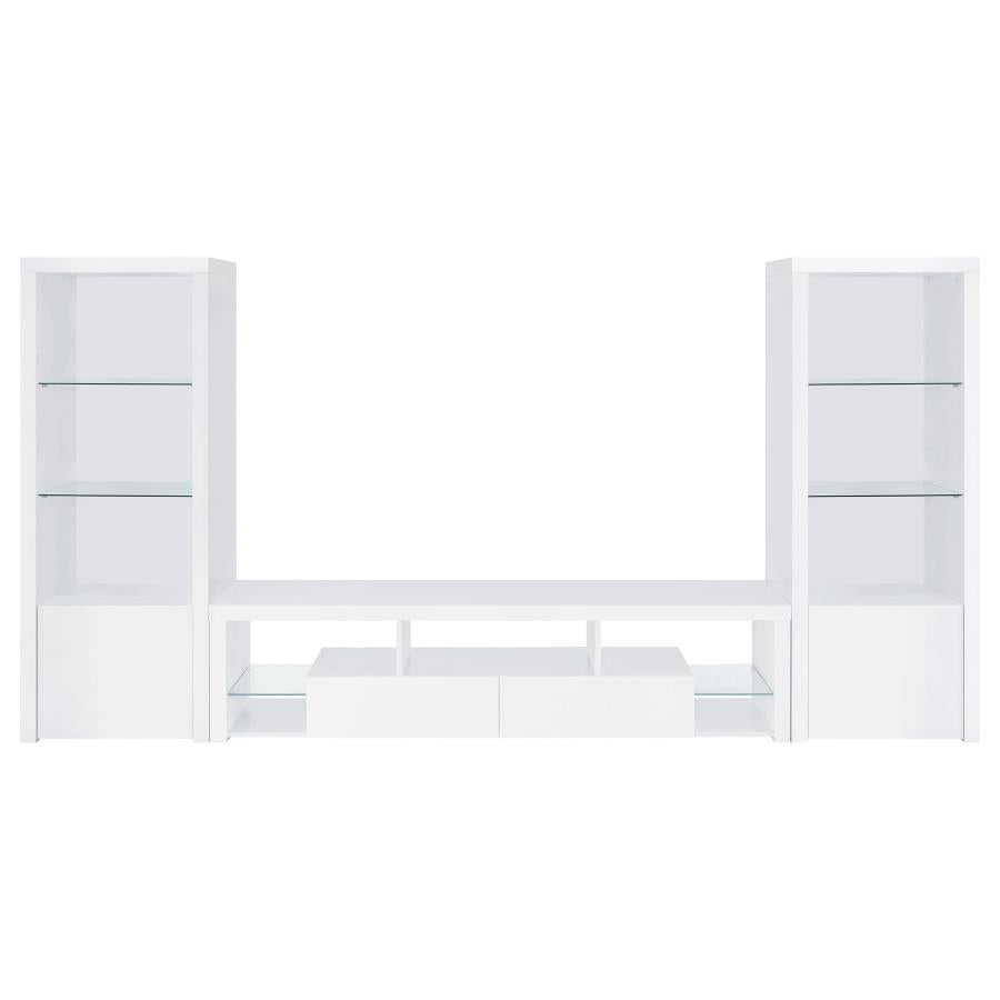 Jude 3-piece 71-inch TV Entertainment Center White High Gloss