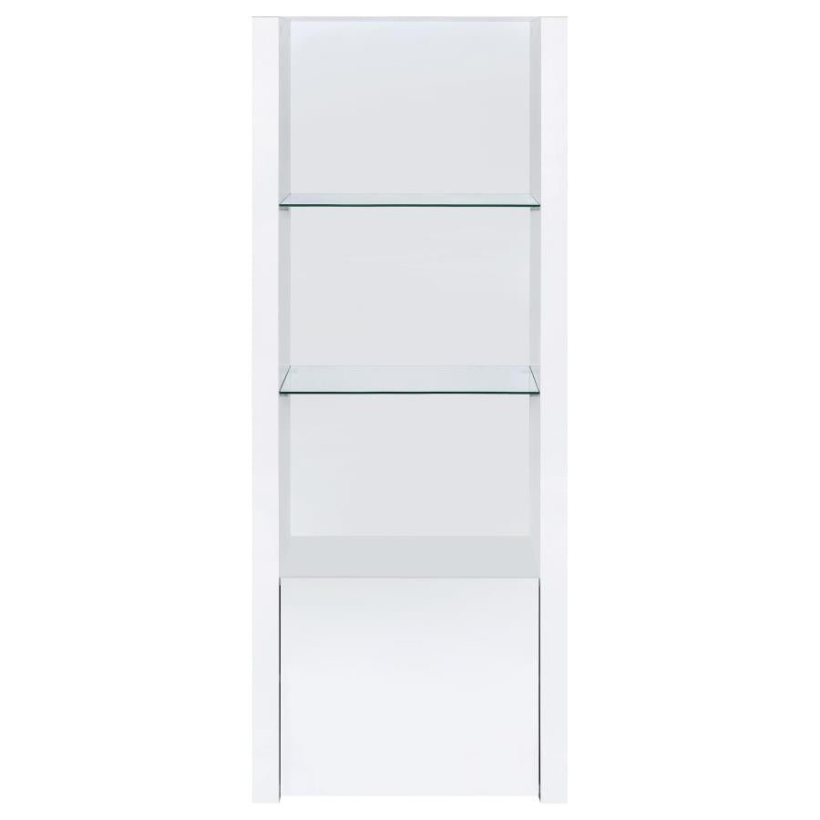 Jude 3-shelf Engineered Wood Media Tower High Gloss White