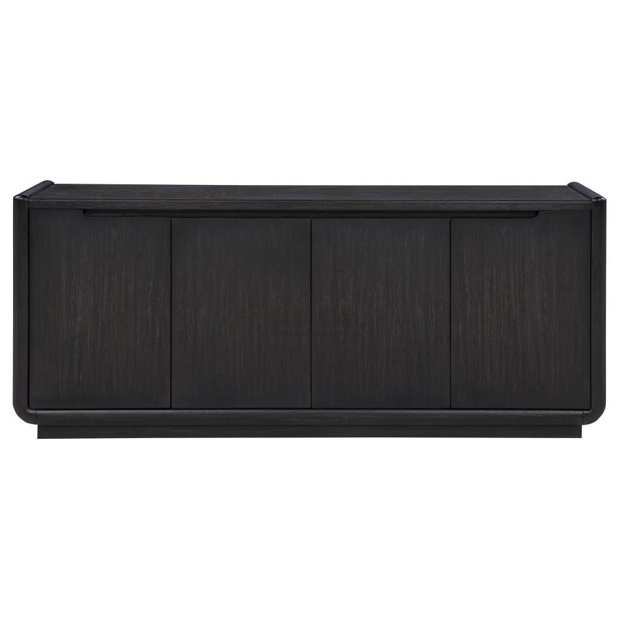 Leandro 72-inch 4-door TV Stand Media Console Burnished Black