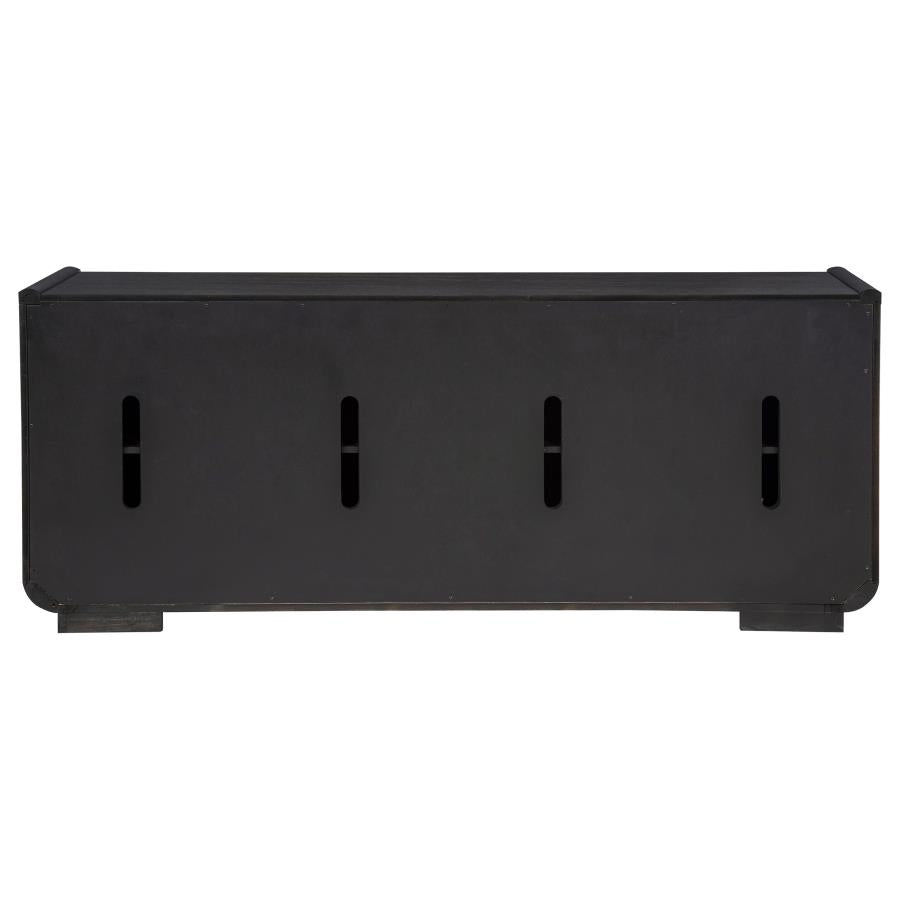 Leandro 72-inch 4-door TV Stand Media Console Burnished Black