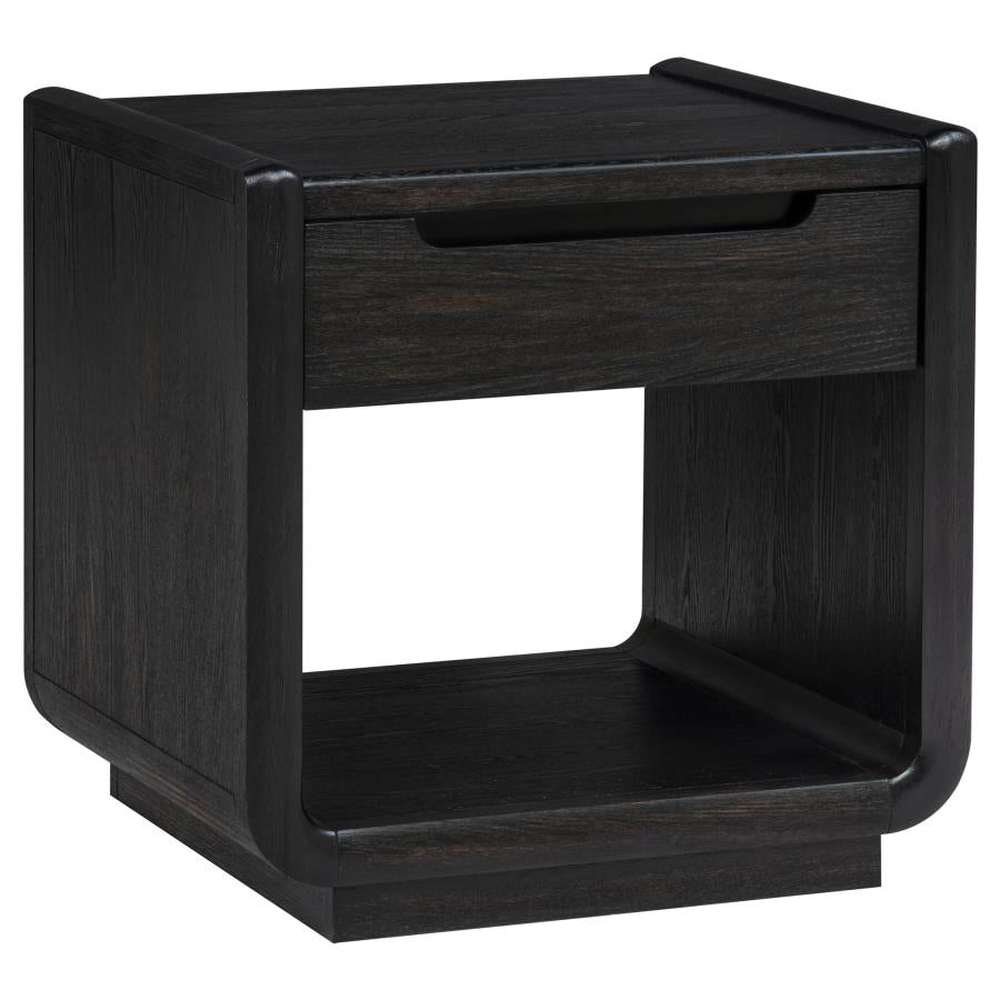 Leandro 2-piece Wood Coffee and End Table Set Burnished Black
