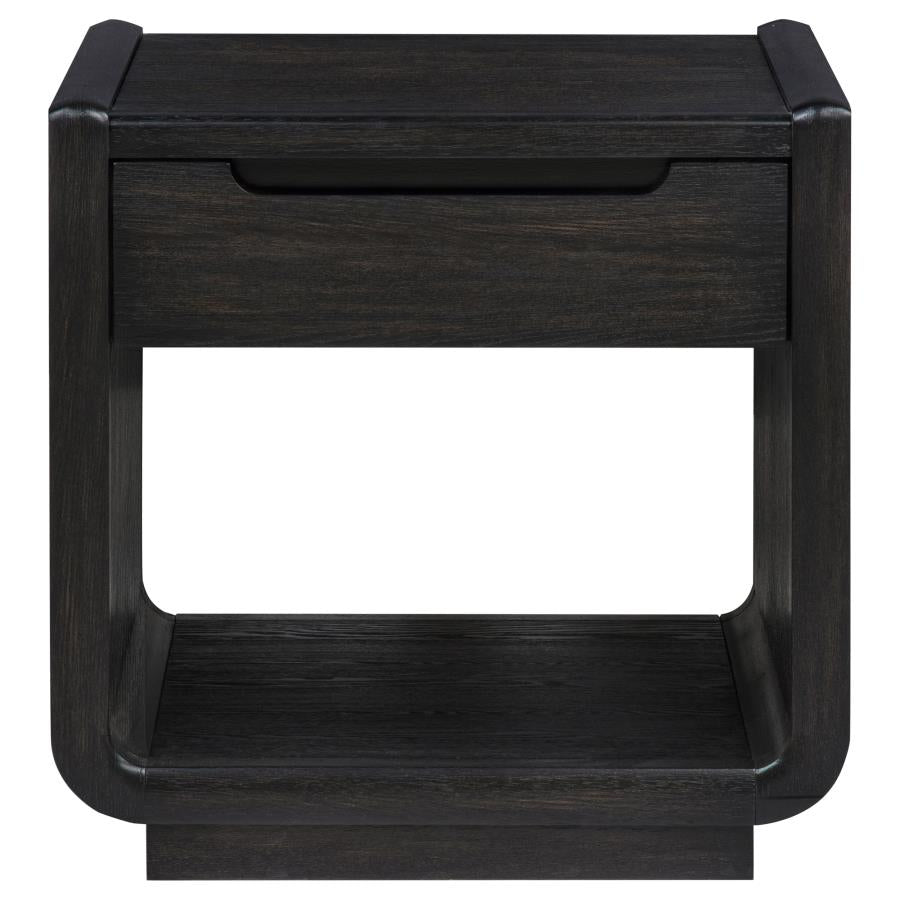 Leandro 3-piece Wood Coffee and End Table Set Burnished Black