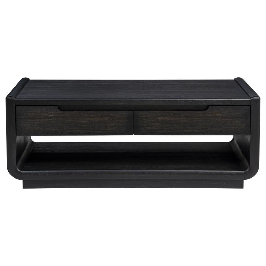 Leandro 3-piece Wood Coffee and End Table Set Burnished Black