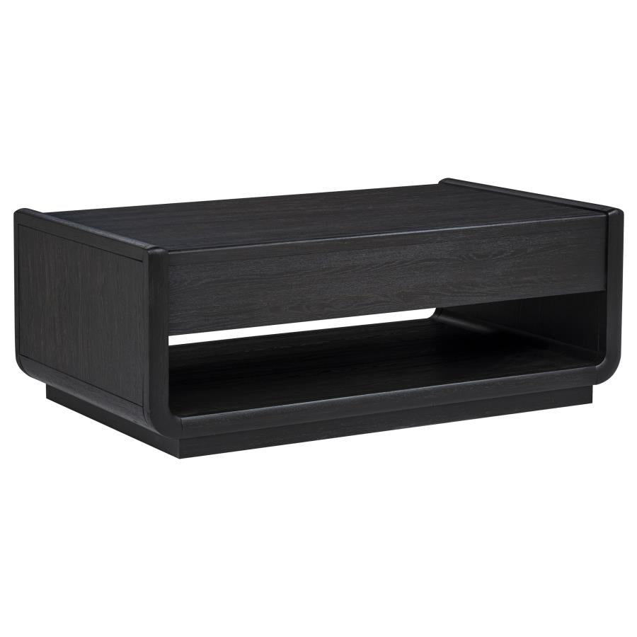 Leandro 3-piece Wood Coffee and End Table Set Burnished Black
