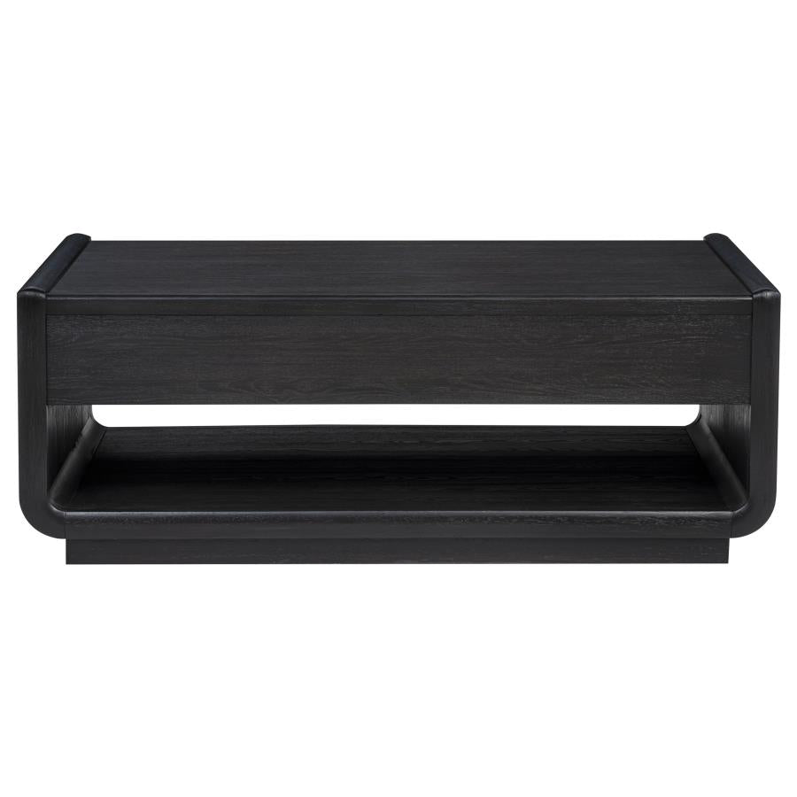 Leandro 2-drawer Wood Cocktail Coffee Table Burnished Black