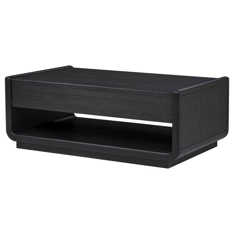 Leandro 2-drawer Wood Cocktail Coffee Table Burnished Black