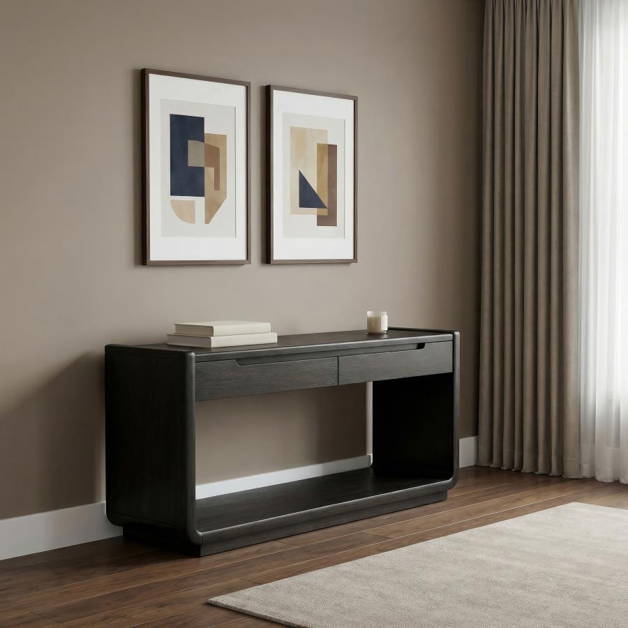 Leandro 2-drawer Entryway Sofa Console Table Burnished Black