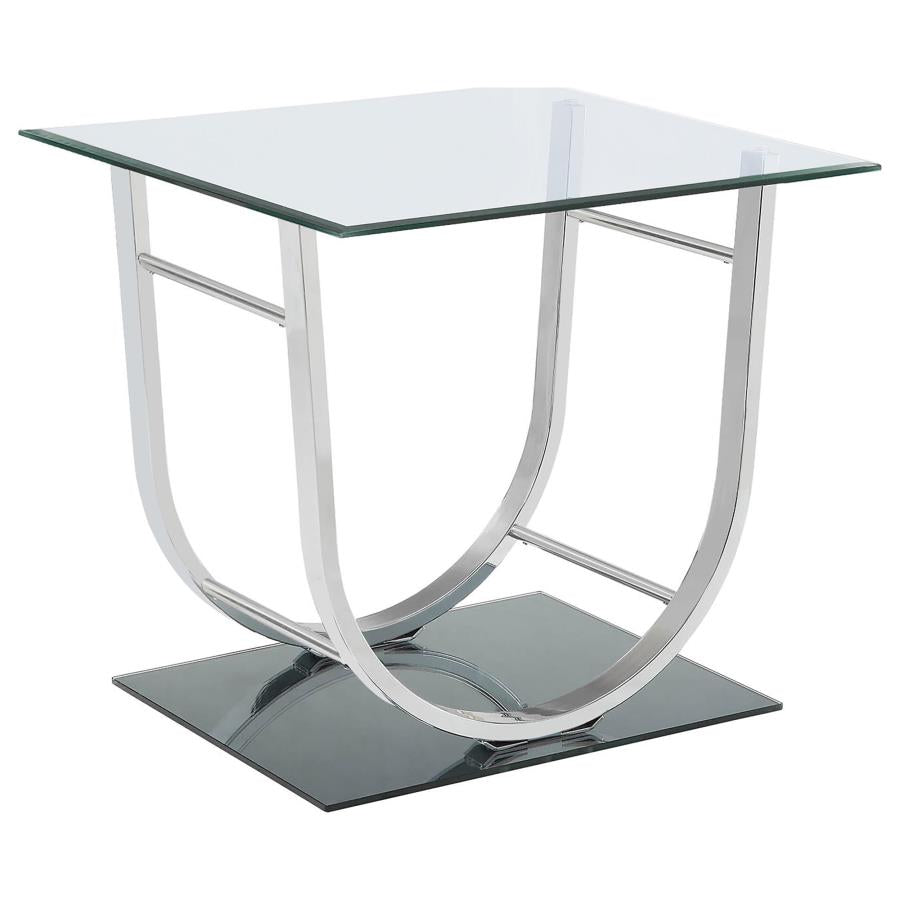 Danville 3-piece Glass Top Coffee and End Table Set Chrome