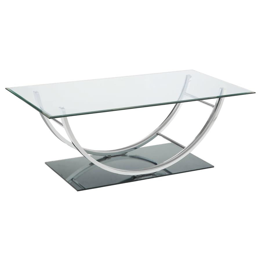 Danville 3-piece Glass Top Coffee and End Table Set Chrome