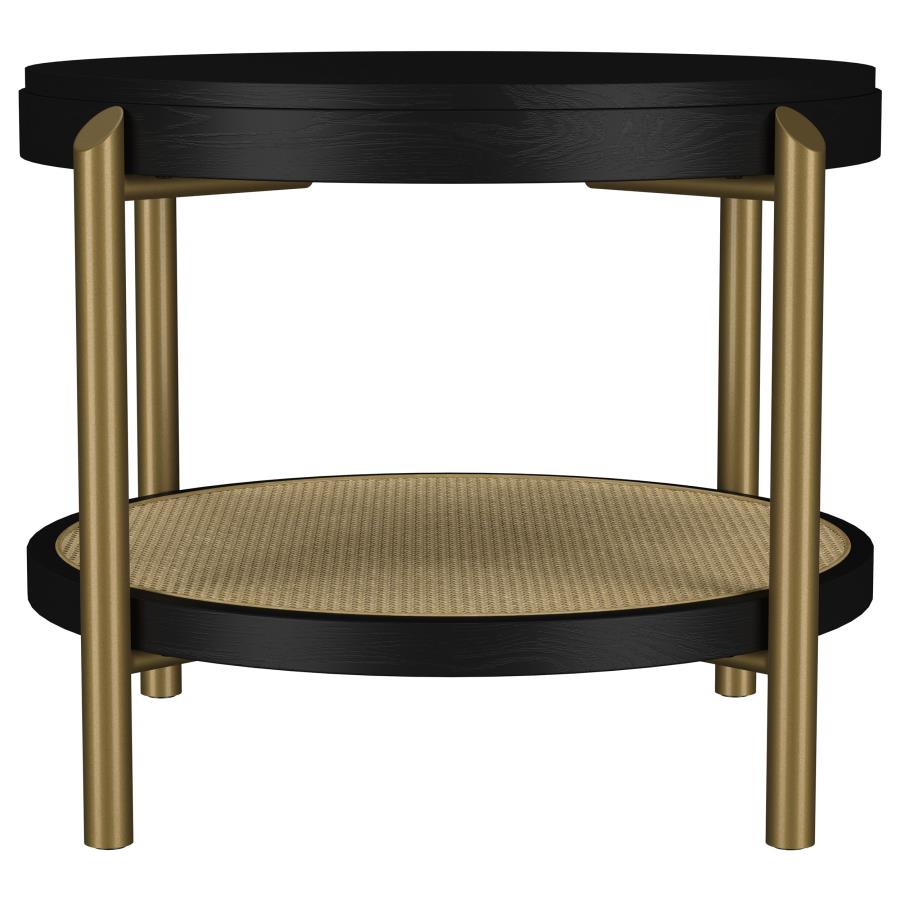 Arini 3-piece Round Coffee and End Table Set Black