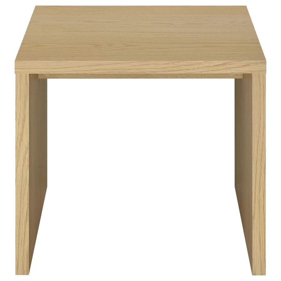 Canoga Engineered Wood Accent Side End Table Light Oak