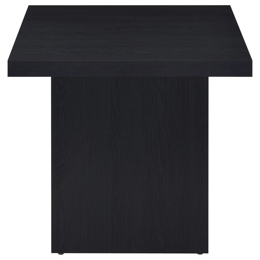 Devar 2-piece Square Cocktail Coffee End Table Set Black