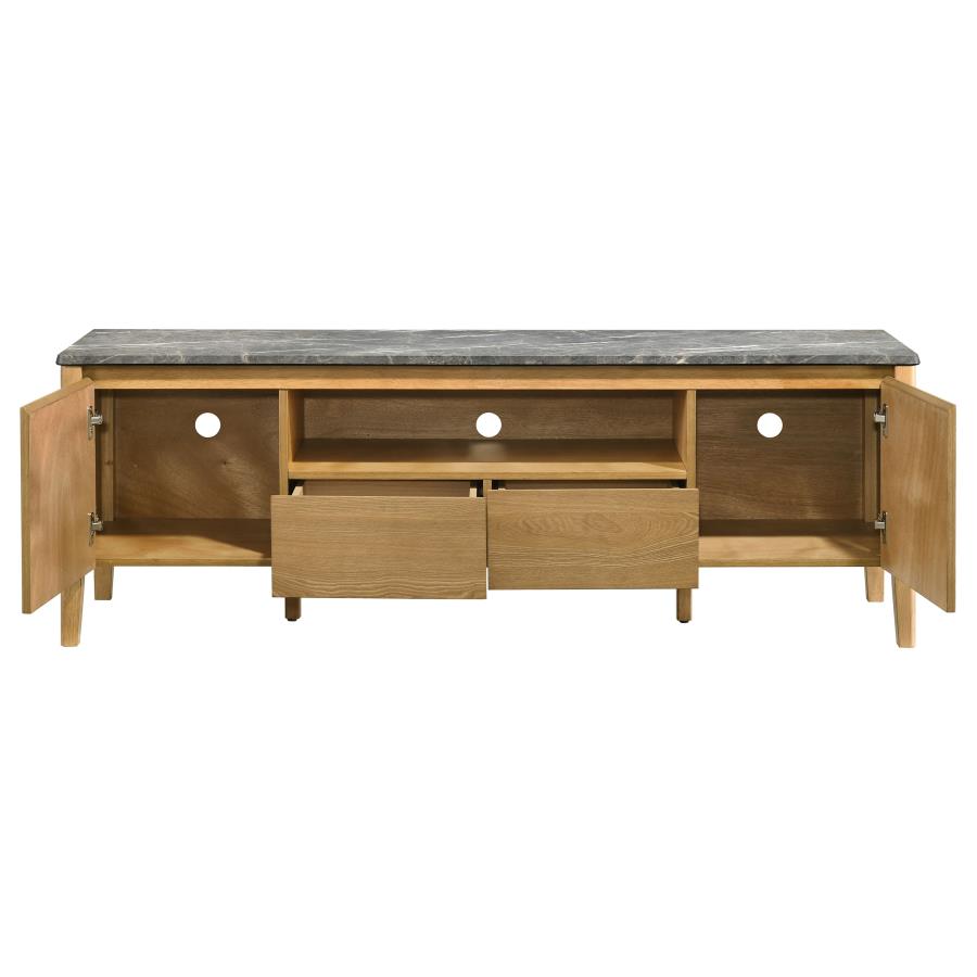 Bradley 63-inch 2-Door SmartTop TV Stand Grey and Natural