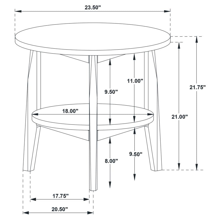 Bradley Round SmartTop End Side Table Grey and Natural